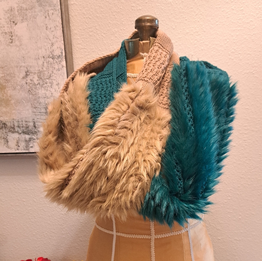Two (2) Infinity Faux Fur Scarves - NWOT